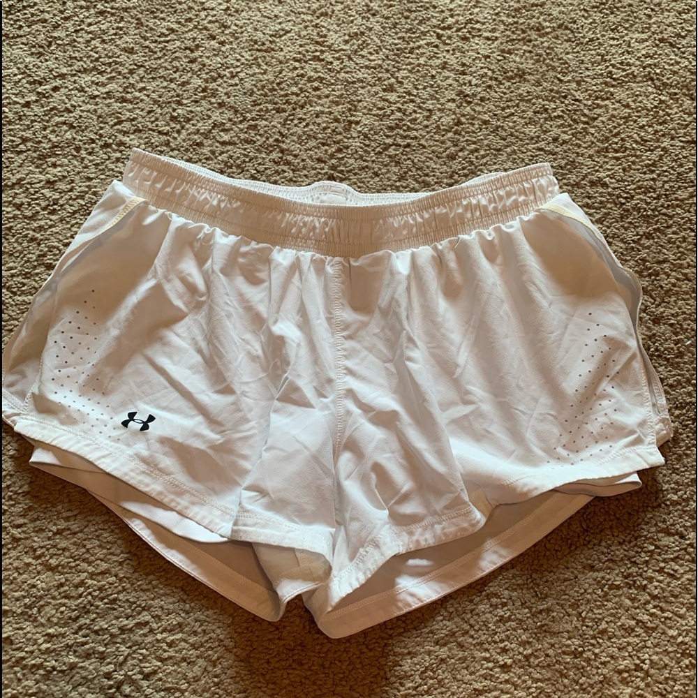 Under Armor White Slit Side Shorts